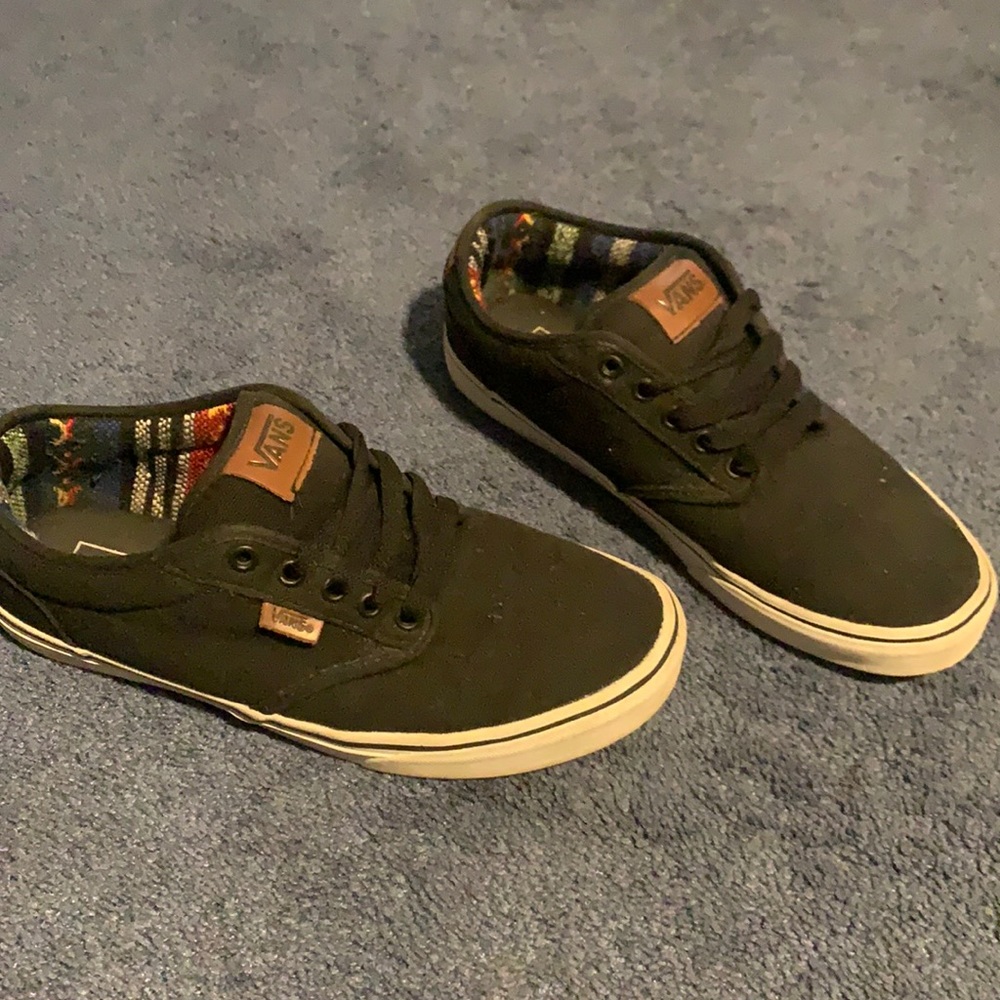 Vans, black low top skate shoes